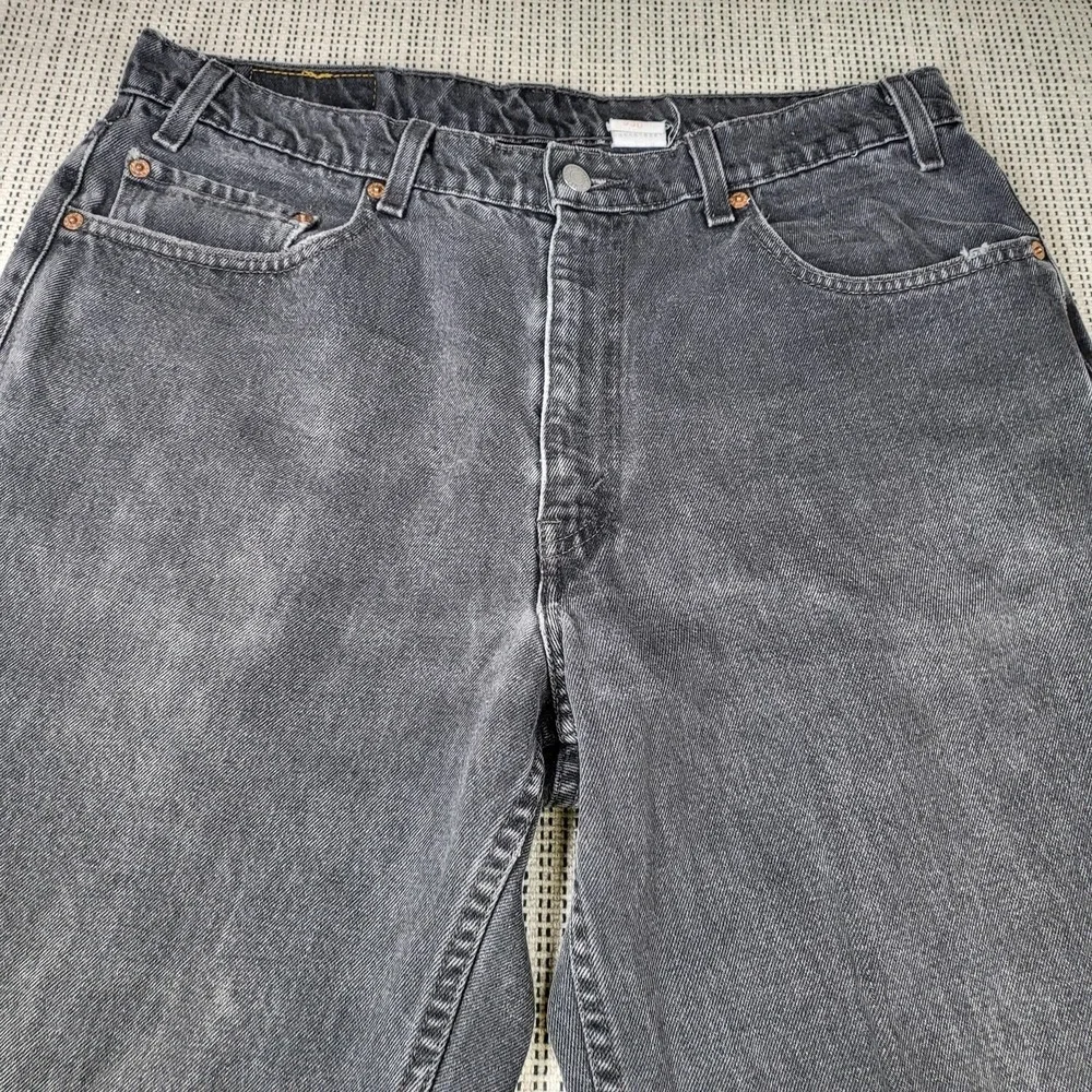 Levis 550 Jeans Mens 36x34 Gray Charcoal Wash Relaxed Tapered Denim Pants Casual
